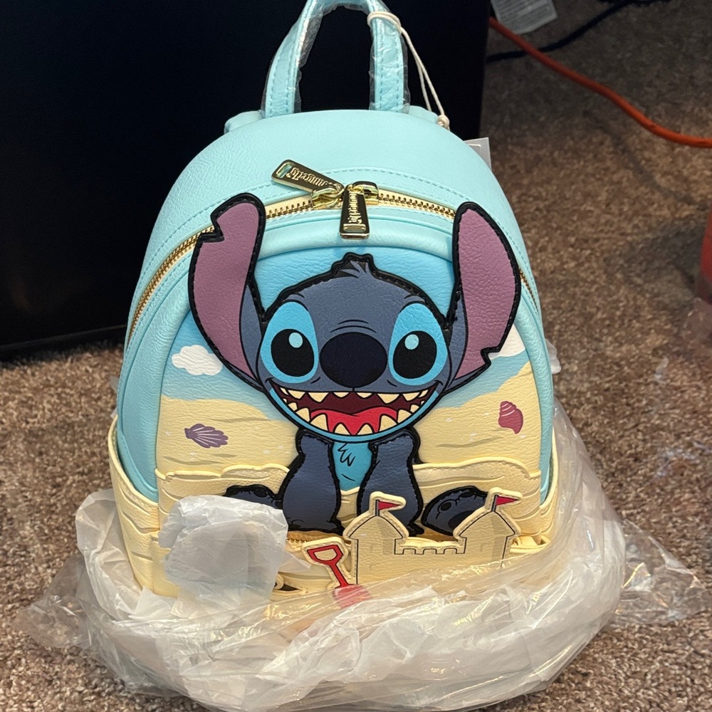 Loungefly Stitch Backpack - Blue and Cream
